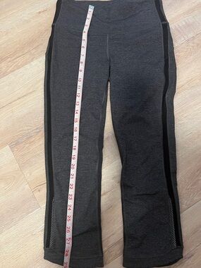 lululemon athletica Charcoal and Black Mesh-Trim Leggings